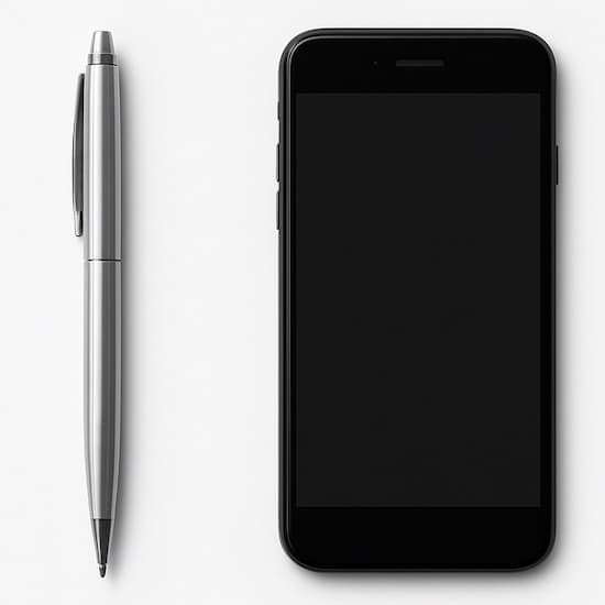 Illustration for "Writing words on paper and phone"